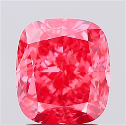 Picture of Lab Created Diamond 2.51 Carats, Cushion with  Cut, Fancy Vivid Pink Color, VS2 Clarity and Certified by IGI