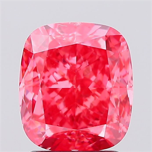 Picture of Lab Created Diamond 2.51 Carats, Cushion with  Cut, Fancy Vivid Pink Color, VS2 Clarity and Certified by IGI