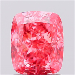 Picture of Lab Created Diamond 1.59 Carats, Cushion with  Cut, Fancy Vivid Pink Color, VS1 Clarity and Certified by IGI