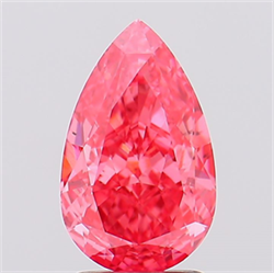Picture of Lab Created Diamond 2.59 Carats, Pear with  Cut, Fancy Vivid Pink Color, VS2 Clarity and Certified by IGI