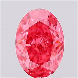 Picture of Lab Created Diamond 1.04 Carats, Oval with  Cut, Fancy Vivid Pink Color, VS2 Clarity and Certified by IGI