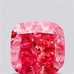 Picture of Lab Created Diamond 1.13 Carats, SQUARE CUSHION with  Cut, Fancy Vivid Pink Color, VS2 Clarity and Certified by IGI