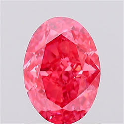 Picture of Lab Created Diamond 1.04 Carats, Oval with  Cut, Fancy Vivid Pink Color, VS1 Clarity and Certified by IGI