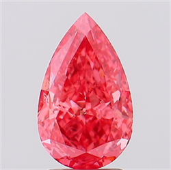 Picture of Lab Created Diamond 2.52 Carats, Pear with  Cut, Fancy Vivid Pink Color, VS2 Clarity and Certified by IGI