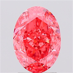 Picture of Lab Created Diamond 2.04 Carats, Oval with  Cut, Fancy Vivid Pink Color, VS2 Clarity and Certified by IGI