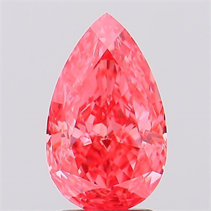 Picture of Lab Created Diamond 2.63 Carats, Pear with  Cut, Fancy Vivid Pink Color, VS1 Clarity and Certified by IGI