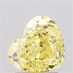 Picture of Lab Created Diamond 1.54 Carats, Heart with  Cut, Fancy Intense Yellow Color, VS2 Clarity and Certified by IGI