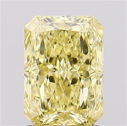 Picture of Lab Created Diamond 1.82 Carats, Radiant with  Cut, Fancy Intense Yellow Color, VS2 Clarity and Certified by IGI