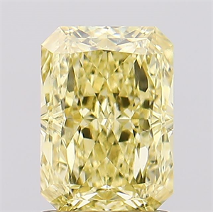 Picture of Lab Created Diamond 1.82 Carats, Radiant with  Cut, Fancy Intense Yellow Color, VS2 Clarity and Certified by IGI