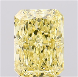 Picture of Lab Created Diamond 1.95 Carats, Radiant with  Cut, Fancy Intense Yellow Color, VVS2 Clarity and Certified by IGI