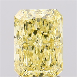 Picture of Lab Created Diamond 1.95 Carats, Radiant with  Cut, Fancy Intense Yellow Color, VVS2 Clarity and Certified by IGI