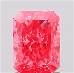 Picture of Lab Created Diamond 1.17 Carats, Radiant with  Cut, Fancy Vivid Pink Color, VS1 Clarity and Certified by IGI