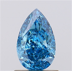 Picture of Lab Created Diamond 1.02 Carats, Pear with  Cut, Fancy Vivid Blue Color, VS1 Clarity and Certified by IGI