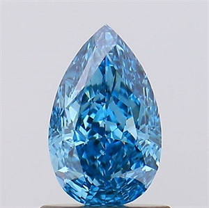 Picture of Lab Created Diamond 1.02 Carats, Pear with  Cut, Fancy Vivid Blue Color, VS1 Clarity and Certified by IGI