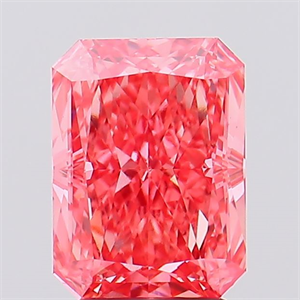 Picture of Lab Created Diamond 3.64 Carats, Radiant with  Cut, Fancy Vivid Pink Color, VS1 Clarity and Certified by IGI