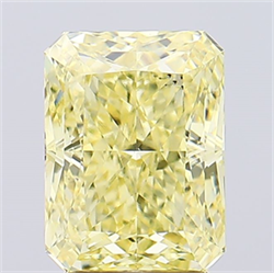 Picture of Lab Created Diamond 3.16 Carats, Radiant with  Cut, Fancy Vivid Yellow Color, VS1 Clarity and Certified by IGI