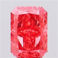 Picture of Lab Created Diamond 4.05 Carats, Radiant with  Cut, Fancy Vivid Pink Color, VS2 Clarity and Certified by IGI