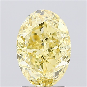 Picture of Lab Created Diamond 2.20 Carats, Oval with  Cut, Fancy Vivid Yellow Color, VS2 Clarity and Certified by IGI