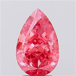 Picture of Lab Created Diamond 3.13 Carats, Pear with  Cut, Fancy Vivid Pink Color, VS1 Clarity and Certified by IGI