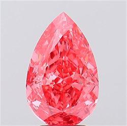 Picture of Lab Created Diamond 4.07 Carats, Pear with  Cut, Fancy Vivid Pink Color, VS1 Clarity and Certified by IGI