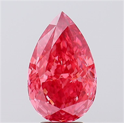 Picture of Lab Created Diamond 5.01 Carats, Pear with  Cut, Fancy Vivid Pink Color, VS2 Clarity and Certified by IGI