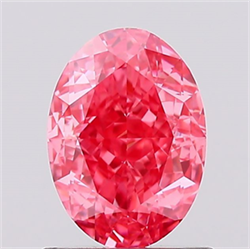 Picture of Lab Created Diamond 1.10 Carats, Oval with  Cut, Fancy Vivid Pink Color, VVS2 Clarity and Certified by IGI