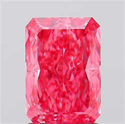 Picture of Lab Created Diamond 1.54 Carats, Radiant with  Cut, Fancy Vivid Pink Color, VS2 Clarity and Certified by IGI