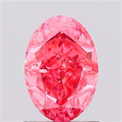 Picture of Lab Created Diamond 1.07 Carats, Oval with  Cut, Fancy Vivid Pink Color, VS1 Clarity and Certified by IGI