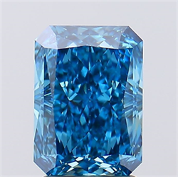 Picture of Lab Created Diamond 2.58 Carats, Radiant with  Cut, Fancy Vivid Blue Color, VS1 Clarity and Certified by IGI