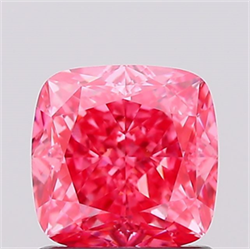 Picture of Lab Created Diamond 1.19 Carats, SQUARE CUSHION with  Cut, Fancy Vivid Pink Color, VS1 Clarity and Certified by IGI