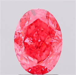 Picture of Lab Created Diamond 2.02 Carats, Oval with  Cut, Fancy Vivid Pink Color, VS1 Clarity and Certified by IGI