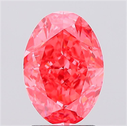 Picture of Lab Created Diamond 2.52 Carats, Oval with  Cut, Fancy Vivid Pink Color, VS2 Clarity and Certified by IGI