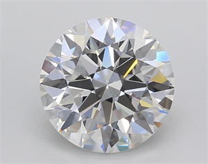 Picture of Lab Created Diamond 3.02 Carats, Round with Excellent Cut, E Color, VVS2 Clarity and Certified by GIA