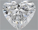 2.70 Carats, Heart F Color, SI2 Clarity and Certified by GIA
