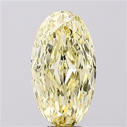 Picture of Lab Created Diamond 8.03 Carats, Oval with  Cut, Fancy Intense Yellow Color, VVS2 Clarity and Certified by IGI