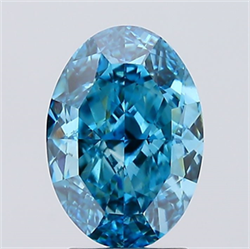 Picture of Lab Created Diamond 3.01 Carats, Oval with  Cut, Fancy Vivid Blue Color, VS1 Clarity and Certified by IGI