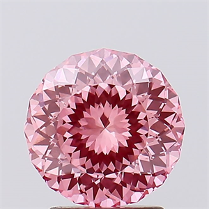 Picture of Lab Created Diamond 2.52 Carats, ROUND POLYGON with  Cut, Fancy Vivid Pink Color, VS1 Clarity and Certified by IGI