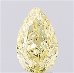 Picture of Lab Created Diamond 2.54 Carats, Pear with  Cut, Fancy Intense Yellow Color, VS1 Clarity and Certified by IGI