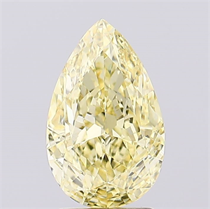 Picture of Lab Created Diamond 2.54 Carats, Pear with  Cut, Fancy Intense Yellow Color, VS1 Clarity and Certified by IGI