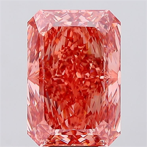 Picture of Lab Created Diamond 10.05 Carats, Radiant with  Cut, Fancy Vivid Pink Color, VS1 Clarity and Certified by IGI