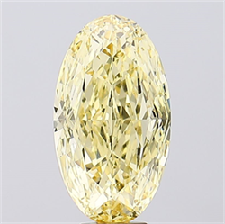 Picture of Lab Created Diamond 8.81 Carats, Oval with  Cut, Fancy Intense Yellow Color, VS1 Clarity and Certified by IGI