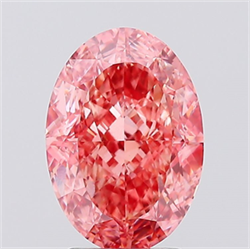 Picture of Lab Created Diamond 3.15 Carats, Oval with  Cut, Fancy Vivid Pink Color, VVS2 Clarity and Certified by IGI