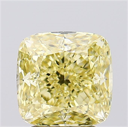 Picture of Lab Created Diamond 3.04 Carats, SQUARE CUSHION with  Cut, Fancy Intense Yellow Color, VS1 Clarity and Certified by IGI