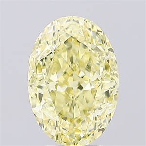 Picture of Lab Created Diamond 5.03 Carats, Oval with  Cut, Fancy Intense Yellow Color, VVS2 Clarity and Certified by IGI