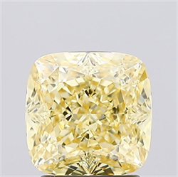 Picture of Lab Created Diamond 2.03 Carats, SQUARE CUSHION with  Cut, Fancy Intense Yellow Color, VS1 Clarity and Certified by IGI
