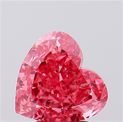 Picture of Lab Created Diamond 3.08 Carats, Heart with  Cut, Fancy Vivid Pink Color, VS1 Clarity and Certified by IGI