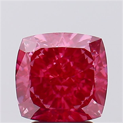 Picture of Lab Created Diamond 3.15 Carats, SQUARE CUSHION with  Cut, Fancy Vivid Pink Color, VS1 Clarity and Certified by IGI