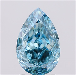 Picture of Lab Created Diamond 2.04 Carats, Pear with  Cut, Fancy Vivid Blue Color, VVS2 Clarity and Certified by IGI