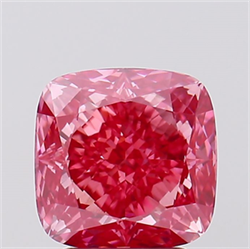 Picture of Lab Created Diamond 3.02 Carats, SQUARE CUSHION with  Cut, Fancy Vivid Pink Color, VS2 Clarity and Certified by IGI
