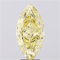Picture of Lab Created Diamond 5.63 Carats, Marquise with  Cut, Fancy Intense Yellow Color, VS2 Clarity and Certified by IGI